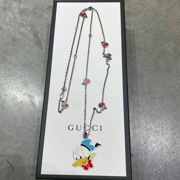 NIB Authentic GUCCI x Disney Donald Long Pendant Necklace - Picture 1 of 3